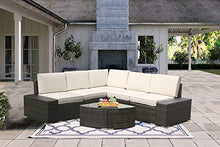 Load image into Gallery viewer, 6 Pieces Patio Furniture Sets,Luxury Outdoor All Weather PE Rattan Wicker Lawn Conversation Sets,Garden Sofa Set with Coffee Table and Couch Cushions for Patio, Backyard, Pool (Beige-6PCS)
