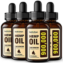 Load image into Gallery viewer, (4 Pack) Hemp Oil for Pain Relief and Inflammation - Helps Anxiety Stress Relaxation Sleep Mood Focus Joint - Made from Hemp Seed Oil - Organic Vegan Extract Drops Tincture
