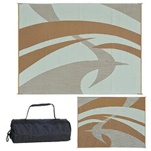 Load image into Gallery viewer, Stylish Camping 159127 9-feet by 12-feet Reversible Mat, Plastic Straw Rug, Large Floor Mat for Outdoors, RV, Patio, Backyard, Picnic, Beach, Camping (Brown/Beige)
