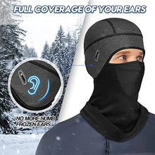 Load image into Gallery viewer, Lauzq Helmet Liner Beanie with Mask，Cycling Fleece Winter Hat Skull Cap Thermal Headwear Ear Warmer,Gray-A

