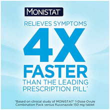 Load image into Gallery viewer, MONISTAT 1-Dose Yeast Infection Treatment For Women, 1 Ovule Insert &amp; External Itch Cream
