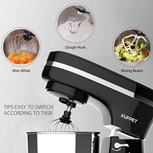 Load image into Gallery viewer, KUPPET Stand Mixer, 8-Speed Electric Mixer, Tilt-Head Food Mixer with Dough Hook, Wire Whip &amp; Beater, 4.7QT Stainless Steel Bowl, Black
