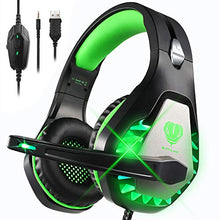 Load image into Gallery viewer, DIWUER Stereo Gaming Headset for Nintendo Switch, PS4, Xbox One with Noise Cancelling Mic, Soft Earmuffs Surround Sound Over Ear Headphones with LED Light for PC, Mac, Laptop
