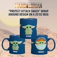Load image into Gallery viewer, Silver Buffalo Star Wars The Mandalorian Protect Attack Snack Ceramic Coffee Mug, 20-Ounces
