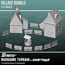 Load image into Gallery viewer, Village Bundle, Terrain Scenery for Tabletop 28mm Miniatures Wargame, 3D Printed and Paintable, EnderToys
