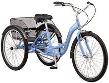Load image into Gallery viewer, Schwinn Meridian Adult Trike, Three Wheel Cruiser Bike, 1-Speed, 26-Inch Wheels, Cargo Basket, Periwinkle
