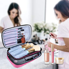 Load image into Gallery viewer, Teamoy Travel Makeup Brush Bag(up to 8.5"), Professional Cosmetic Artist Organizer Case with Handle Strap for Makeup Brushes and Beauty Supplies-Small, Pink(No Accessories Included)
