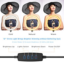 Load image into Gallery viewer, SEENDA 12'' Selfie Ring with 30'' Tripod Stand and Phone Holder, 3000K-5600K Large Circle Light with Bluetooth Remote for Photography/YouTube Video/Self-Portrait Shooting/Live-Stream

