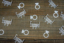 Load image into Gallery viewer, Silver Engaged Engagement Party Confetti

