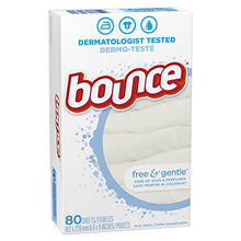 Load image into Gallery viewer, Bounce Free &amp; Gentle, Fabric Softener Sheets, 80 Count
