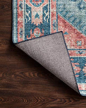 Load image into Gallery viewer, Loloi ll Skye Collection Printed Distressed Vintage Area Rug, 7'-6" x 9'-6", Turquoise/Terracotta
