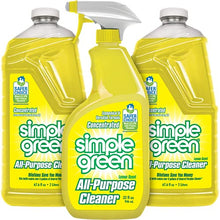 Load image into Gallery viewer, Simple Green All-Purpose Cleaner - Stain Remover for Clothing, Fabric &amp; Carpet, Cleans Floors &amp; Toilets, Degreases Ovens &amp; Pans (Lemon, 32 oz Spray and 2-67.6 oz Refill)
