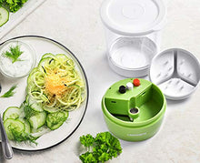 Load image into Gallery viewer, Upgraded 5 in1 Handheld Spiralizer Vegetable Slicer, Heavy Duty Veggie Spiral Cutter with Container, Carrot,Cucumber, Zucchini,Onion Spaghetti Maker
