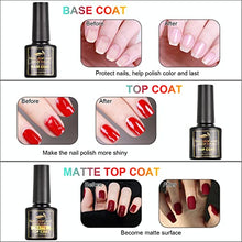 Load image into Gallery viewer, 39 Pcs Gel Nail Polish Set, Nail Polish 36 Colors, Popular Nail Art Colors UV LED Soak Off Nail Gel Kit with Glossy &amp; Matte Top Base Coat
