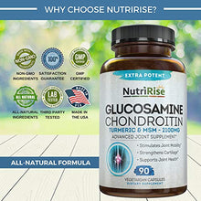 Load image into Gallery viewer, Glucosamine Chondroitin MSM Turmeric 2100mg - 3X Triple Strength Joint Supplement for Men &amp; Women. Supports Pain Relief for Knees, Back, Hips &amp; Inflammation. Gluten-Free &amp; Non-GMO
