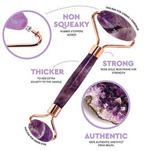 Load image into Gallery viewer, Jade Roller for Face – Amethyst Derma Roller and Gua Sha Set for Skincare, Face Roller and Dark Circles Under Eye Treatment
