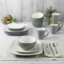 Load image into Gallery viewer, Gibson Soho Lounge Dinnerware set, Square, Celadon
