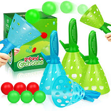 Load image into Gallery viewer, Outdoor Indoor Game Activities for Kids, Pop-Pass-Catch Ball Game with 4 Catch Launcher Baskets and 6 Balls, Birthday Party Favors Gifts Summer Beach Sport Toys for Kids Age 5 6 7 8 9 10+ and Adults
