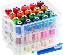 Load image into Gallery viewer, New brothread 60 Brother Colors 500m Each Embroidery Machine Thread with Clear Plastic Storage Box for Embroidery Sewing Machine

