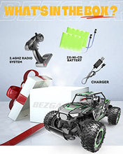 Load image into Gallery viewer, BEZGAR TB142 RC Cars-1:14 Scale Remote Control Car, 2WD High Speed 20 Km/h All Terrains Electric Toy Off Road RC Vehicle Truck Crawler with Two Rechargeable Batteries for Boys Kids and Adults-Green
