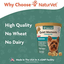 Load image into Gallery viewer, NaturVet Quiet Moments Calming Aid Dog Supplement – Helps Promote Relaxation, Reduce Stress, Storm Anxiety, Motion Sickness for Dogs – Tasty Pet Soft Chews with Melatonin – 70 Ct.
