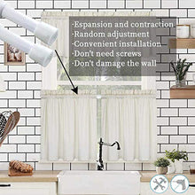 Load image into Gallery viewer, 2 Pack Spring Tension Curtain Rod Adjustable 28-43 Inches，5/8" Diameter， White，Small Short Expandable Spring Loaded Curtain Tension Rods For Window, Bathroom, Cupboard,Kitchen
