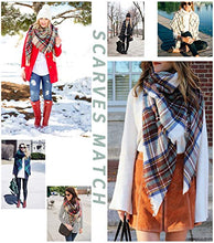 Load image into Gallery viewer, Trendy Plaid Blanket Scarf Women Big Oversized Long Scarves Warm Winter Tartan Checked Shawl Wrap Scarf Gift
