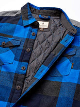 Load image into Gallery viewer, Legendary Whitetails Men's Standard Woodsman Heavyweight Quilted Shirt Jacket, Blue Graphite Plaid, Large
