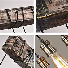 Load image into Gallery viewer, 10-Lights Chandelier Wooden Retro Rustic Pendant Light - Industrial Suspension Light line can be Adjusted Freely - Distressed Wood Chandelier for Dining Table Vintage Kitchen, Bar, Island, Billiard.

