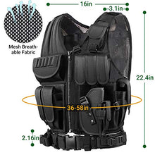 Load image into Gallery viewer, HUNTSEN Tactical Vest for Men Lightweight Adjustable Outdoor Training Breathable Vest for Adults with Detachable Belt
