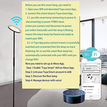 Load image into Gallery viewer, Shalomlite Sky LED Torchiere Floor Lamp, WiFi Smart Remote Control Tall Standing Modern Pole Light for Living Rooms, Bedroom&amp;Offices, Dimmable Uplight Compatible with Amazon Alexa&amp;Google Assistant
