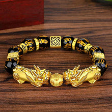 Load image into Gallery viewer, JEWPARK 2 Pcs Feng Shui Good Luck Bracelets for Men Women Obsidian Bead Dragon Lucky Charm Bracelet Pixiu Pi Yao Attract Wealth Money Feng Shui Jewelry
