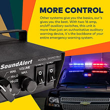 Load image into Gallery viewer, SoundAlert 100W Emergency Police Siren Kit [120-130dB Compact Speaker] [2 x 16A Switch Control] [Hands-Free Air Horn] [PTT Mic] [Radio Rebroadcast] Warning PA System for Emergency Vehicle Trucks Cars
