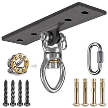 Load image into Gallery viewer, Dolibest Heavy Duty Swing Hanger, Swing Set Accessorie with Carabiner for Indoor Outdoor Playground, Porch Swing Hanging Kit for Wooden and Concrete Set with 4 Wood Screws and 4 Expansion Bolts, 900LB
