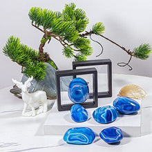 Load image into Gallery viewer, BTEOBFY Blue Agate Palm Stones,Warm&amp;Air Blue Lace Stone, Natural Healing Crystal Therapy Worry Stones for Meditation Chakra Balancing Collection, Irregular Shape
