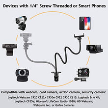Load image into Gallery viewer, Webcam Stand and Phone Holder - Amada 25 inch Flexible Arm 360 Desk or Bed Gooseneck Mount Stand for Cell Phone 11 Pro XS Max XR X 8 7 6 Plus and Logitech C925e, C922x, C930e,C922,C930,C920,C615,Brio
