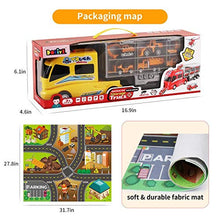 Load image into Gallery viewer, DOLIVE Construction Die-cast Car Toys Kids Alloy Metal Vehicles Play Mat Set,Excavator Cement Dump Truck Tractor Helicopter,Carrier Truck with Sounds n Lights, Gift Pack for 3 4 5 Year Old Boys Girls
