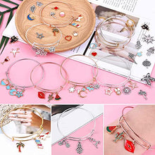 Load image into Gallery viewer, 300Pcs Bangle Bracelets Making Kit, Thrilez Charm Bracelet Making Kit with Expandable Bangles, Charms, Jump Rings and Pliers for Jewelry Making Bangle Bracelets (with Gift Box and Tools)
