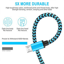 Load image into Gallery viewer, Micro USB Cable Aioneus Fast Android Charging Cord 6FT 3Pack Charging Cable Braided Charger Cord for Samsung Galaxy S7 Edge S6 S5 S2 J7 J7V J5 J3 J3V J2, LG K40 K20, Moto E4 E5 E6, Tablet, PS4, Xbox

