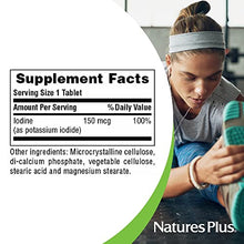 Load image into Gallery viewer, NaturesPlus Potassium Iodide - 150 mcg , 100 Vegan Tablets - Thyroid Support Supplement , Supports Respiratory Health - Vegetarian , Gluten Free - 100 Servings

