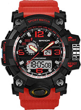 Load image into Gallery viewer, Men‘s Military Watch Dual Display Waterproof Sport Digital Big Wrist Watch Outdoor Tactical Red Watch
