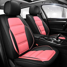 Load image into Gallery viewer, B006 Full Set of Car Seat Cover for Women, Men, 5-Seat Universal Car Seat Protector Leather and Fiber Mesh (Black/Pink)
