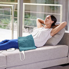 Load image into Gallery viewer, Pure Enrichment PureRelief XL (12"x24") Electric Heating Pad for Back Pain and Cramps - Ultra-Soft with 6 Temperature Settings, Auto Shut-Off, and Moist Heat (Turquoise Blue)
