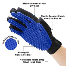 Load image into Gallery viewer, [Upgrade Version] Pet Grooming Glove - Gentle Deshedding Brush Glove - Efficient Pet Hair Remover Mitt - Enhanced Five Finger Design - Perfect for Dog &amp; Cat with Long &amp; Short Fur - 1 Pair (BLUE)
