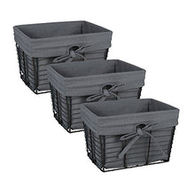 Load image into Gallery viewer, DII Farmhouse Chicken Wire Storage Baskets with Liner, Small, Vintage Grey, 9x7x6", 3 Piece
