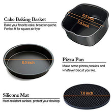Load image into Gallery viewer, Square Air Fryer Accessories 11 pcs with Recipe Cookbook Compatible for Philips Air Fryer, COSORI and other Square AirFryers and Oven, Deluxe Deep Fryer Accessories Set of 12-8 inch
