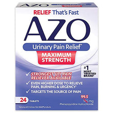 Load image into Gallery viewer, AZO Urinary Pain Relief Maximum Strength | Fast relief of UTI Pain, Burning &amp; Urgency | Targets Source of Pain | #1 Most Trusted Brand | 24 Tablets
