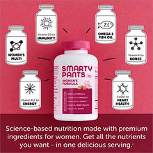 Load image into Gallery viewer, SmartyPants Women's Formula Gummy Multivitamins: Vitamin C, D3, and Zinc for Immunity, Biotin for Hair, Skin &amp; Nails, Omega 3 Fish Oil, CoQ10 for Heart Health, Methyl B12, 180 Count (30 Day Supply)
