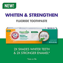 Load image into Gallery viewer, Arm &amp; Hammer Essentials Whiten &amp; Strengthen Fluoride Toothpaste, 100% Natural Baking Soda, Fresh Mint, 4.3 Oz (Pack of 4)
