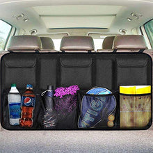 Load image into Gallery viewer, EldHus Rear Car Organizer Storage Trunk Back Seat Organizer Car Backseat Organizer Storage with Pockets, Cloth, Black
